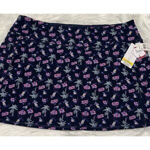 Intro Love the Fit Cellie Tummy Control  3X Skort Women’s Blue Floral’s Black